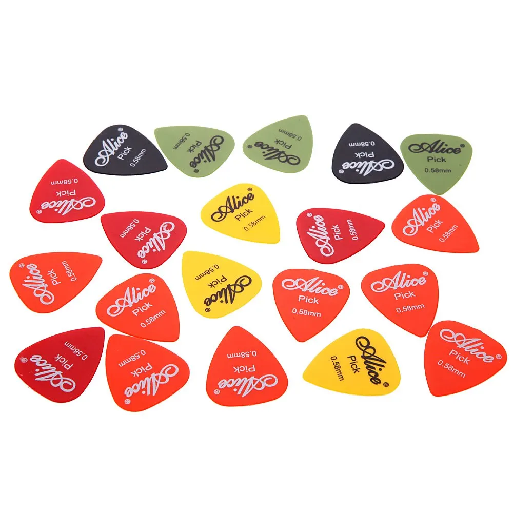 Alice AP-P 20 шт. 0 58 мм Гладкие ABS медиаторы для гитары Plectrum гитара ремешок гитарные