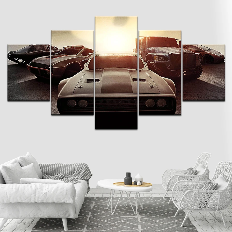 

Canvas Painting Speed rush response 8 Sport car Wall Art Pictures 5 Pieces Modular Wallpapers Poster Print living room Decor