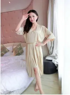 Style4 2 шт./компл. Женское ночное белье шелк льда атласные ночные рубашки для Женский пеньюар сексуальное ночное платье Ночная рубашка B-5393 - Цвет: Style4