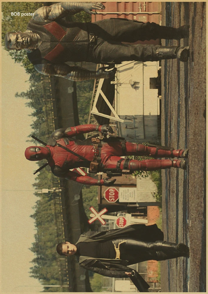 Винтаж Плакат marvel Дэдпул плакат настенные наклейки для детских комнат pegatinas де pared де Супергерои наклейки с супергероями - Цвет: H214