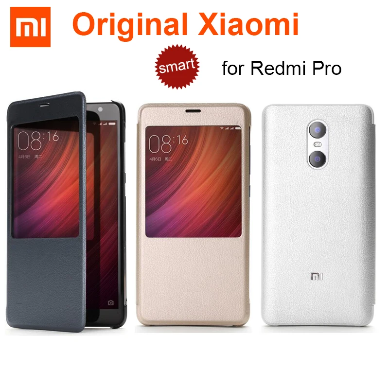 Чехол для xiaomi redmi pro, оригинальная искусственная кожа+ Поликарбонат от xiaomi, redmi pro Helio X20/X25, двойная задняя камера, умный флип-чехол, чехол s