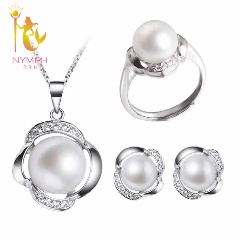 [NYMPH] комплект ювелирных украшений из натурального жемчуга ожерелье с подвеской и