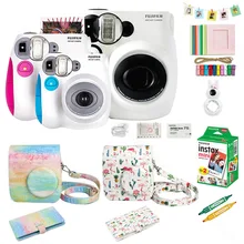 Фотокамера Fujifilm Instax Mini 7s и набор аксессуаров, включая мини-пленку, чехол, фотоальбом, селфи крупным планом и т. Д