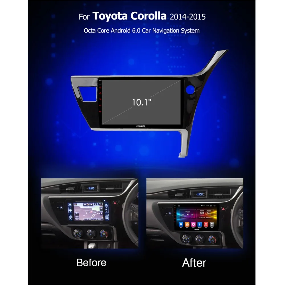 10 1 &quotIPS 2.5D Nano Screen Android 9 0 8 ядерный автомобильный DVD радиоплеер для Toyota Corolla 2016 2017 2018