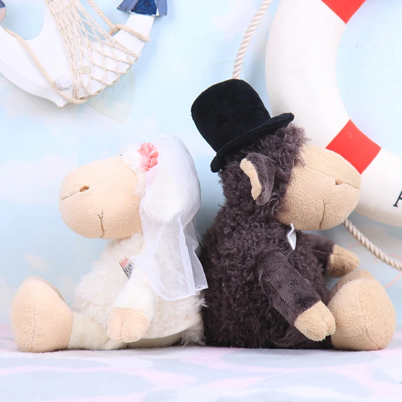 Симпатичная плюшевая игрушка мягкая кукла милая Веселая свадебная одежда овечка