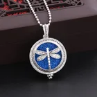 Ожерелье с аромадиффузором в виде стрекозы, открытые антикварные винтажные кулоны, духи, эфирное масло, медальон для ароматерапии, ожерелье, подарок