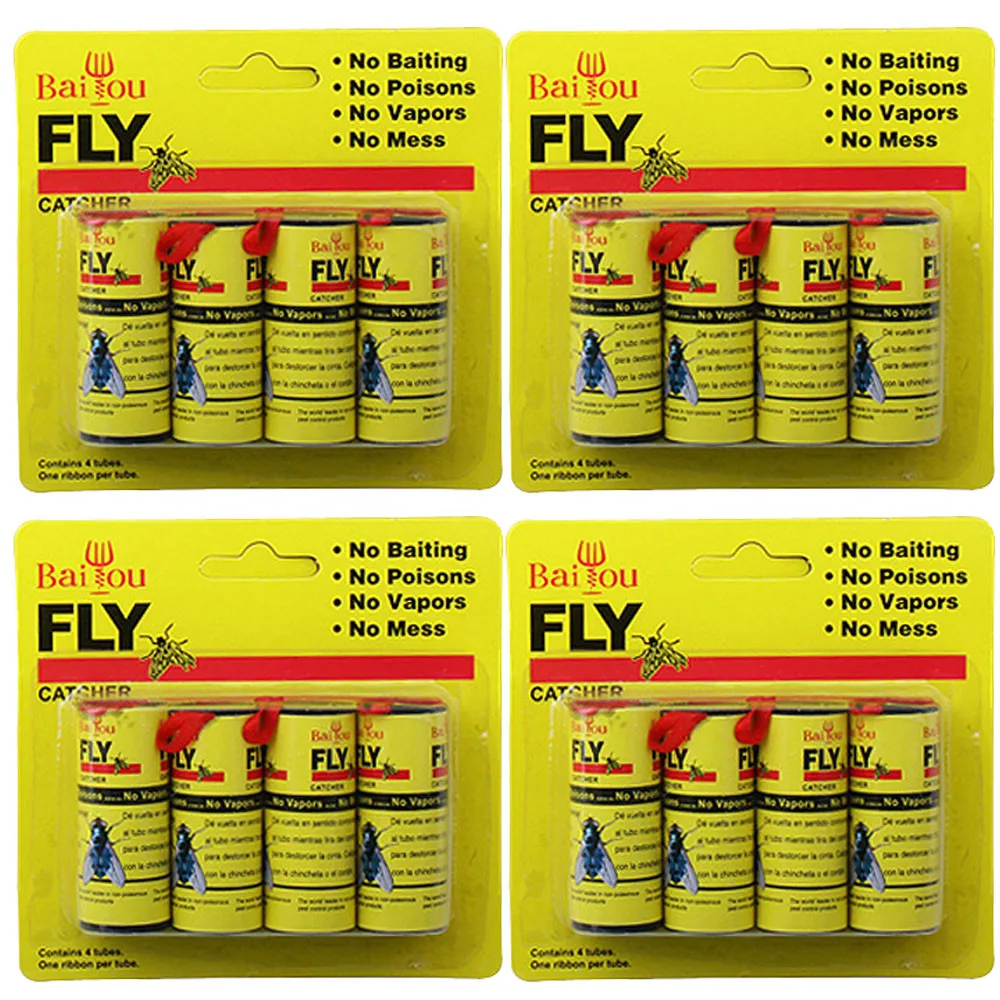 16Pcs 8/16/24 рулонов насекомых Ошибка Fly клей Бумага убийц мух ловушка лента липкий удовлетворяет пакеты насекомых клей клейкие полоски - Цвет: 16Pcs