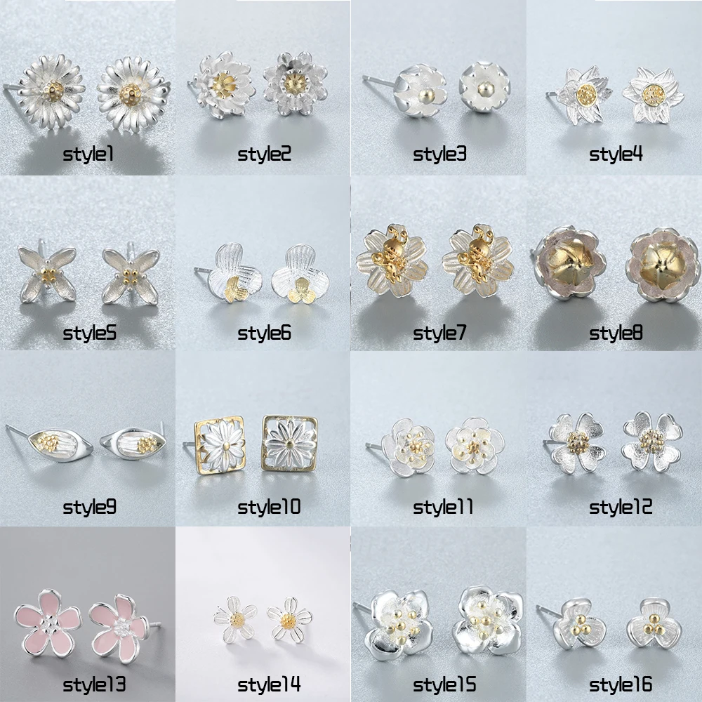 Серьги-гвоздики в форме цветка классические | Украшения и аксессуары