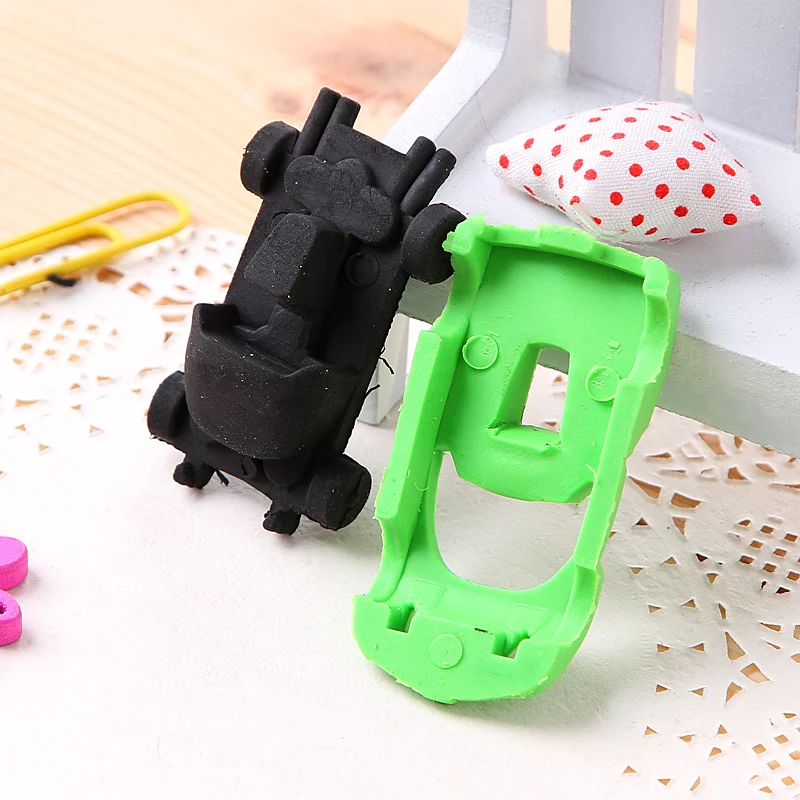 Милый автомобильный стиль дизайнерские ластики съемные резиновые Мультяшные в