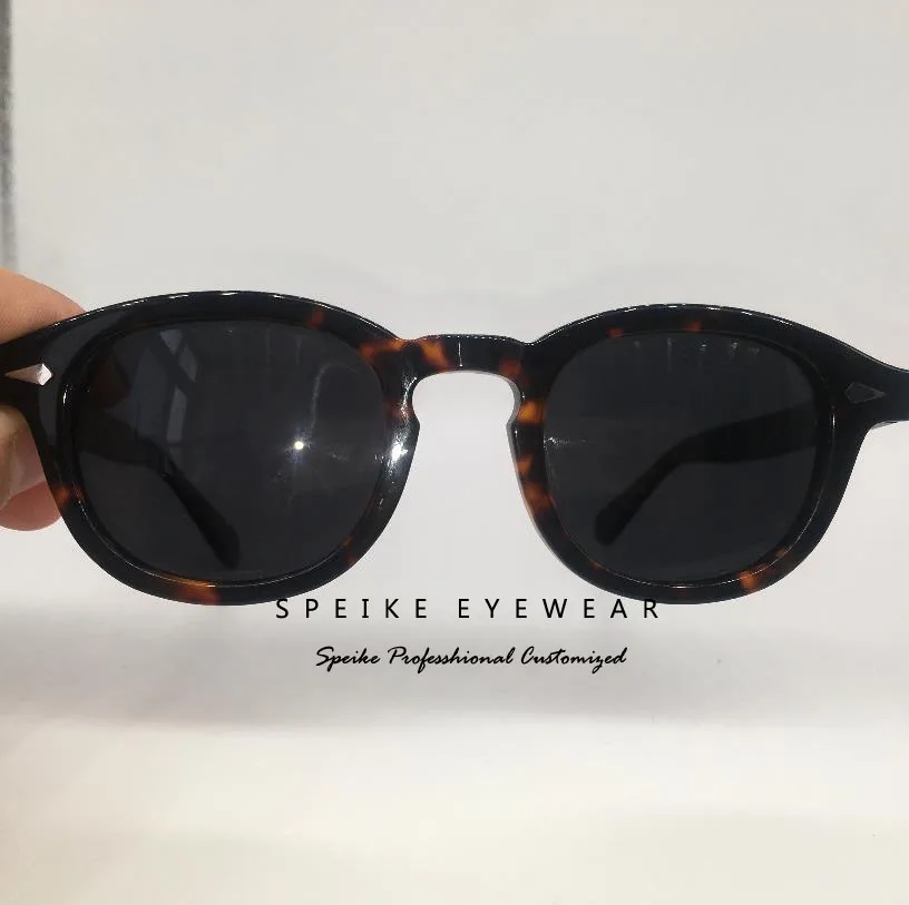 Tortoise frame SPEIKE, индивидуальные винтажные черные солнцезащитные очки, Джони Депп, лемтош, стиль ретро, темные очки, могут быть близорукими, солнцезащитные очки - Цвет линз: Tortoise frame