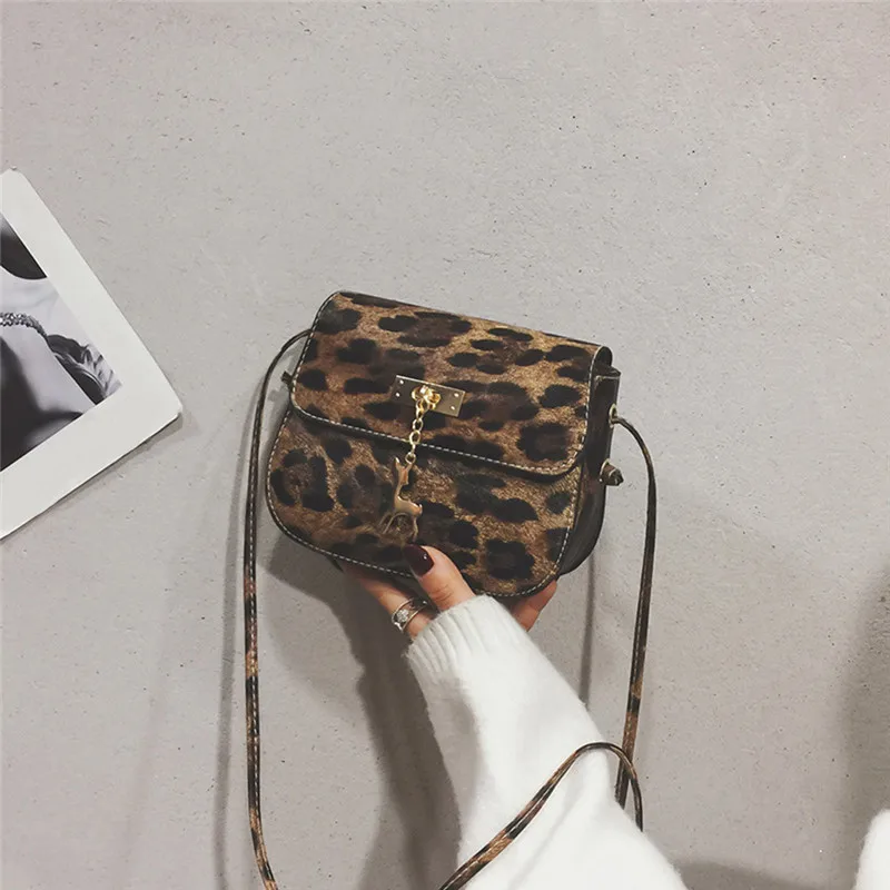 Женская сумка через плечо с леопардовым принтом из лакированной кожи|Сумки