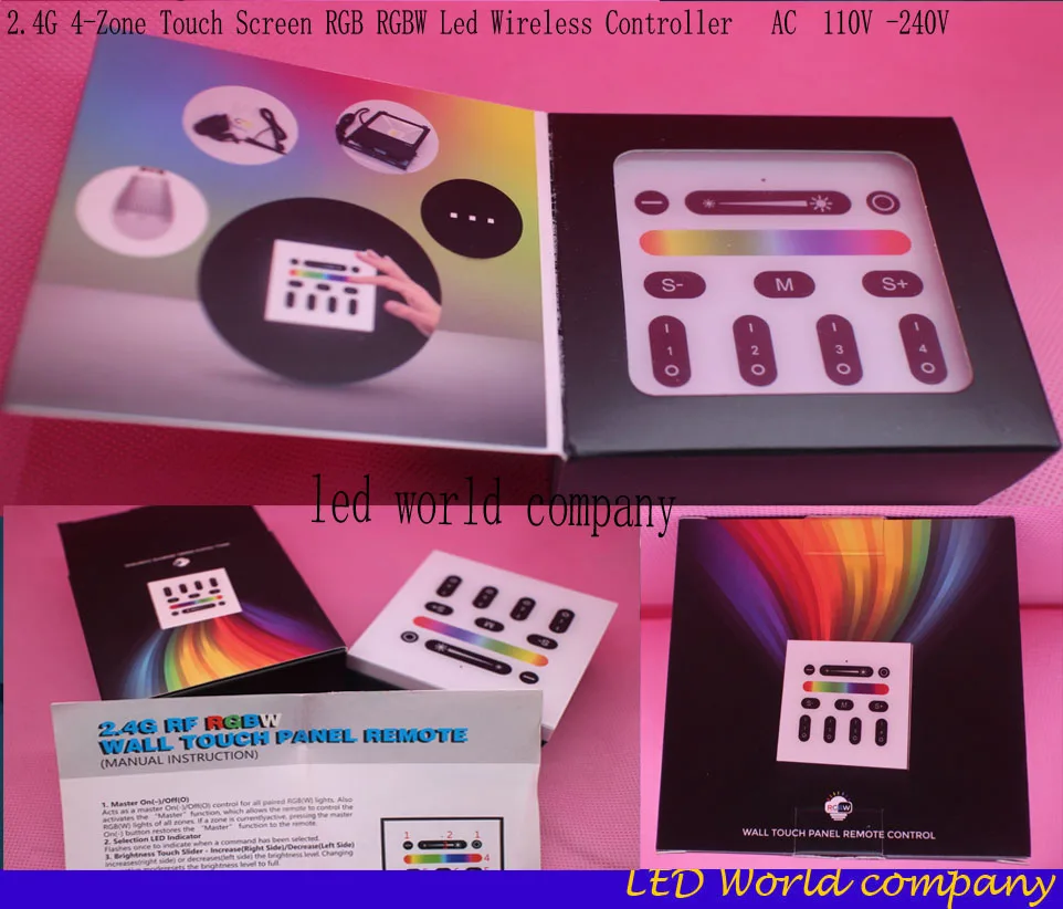 RGB контроллер Mi light 2 4G 4 зонный сенсорный экран RGBW светодиодный Беспроводной RF