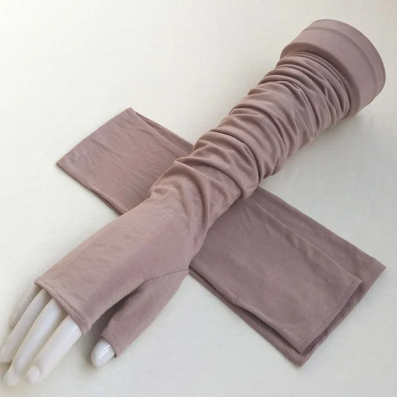 B89 Bean color Женские спортивные Фитнес Велоспорт солнцезащитные Экран Сенсорный экран длинные перчатки без пальцев Для женщин Хлопок Мода Половина перчатки для водителей без пальцев B89 - Цвет: B89 Bean color