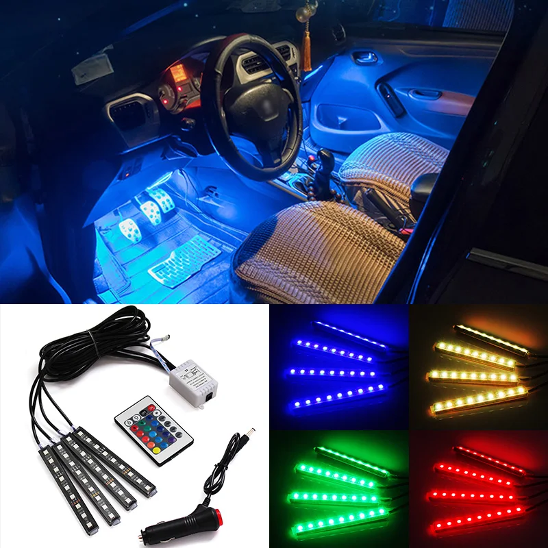 4 шт. 5050 SMD 10 Вт Автомобильная декоративная атмосферная полоса освесветильник