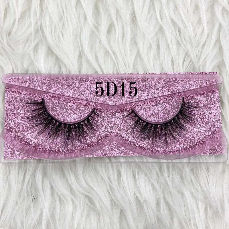 5D15 Mikiwi натуральный стиль тонкий 5d lashes квадратный блестящий чехол коробка Редкие норковые ресницы - Цвет: 5D15