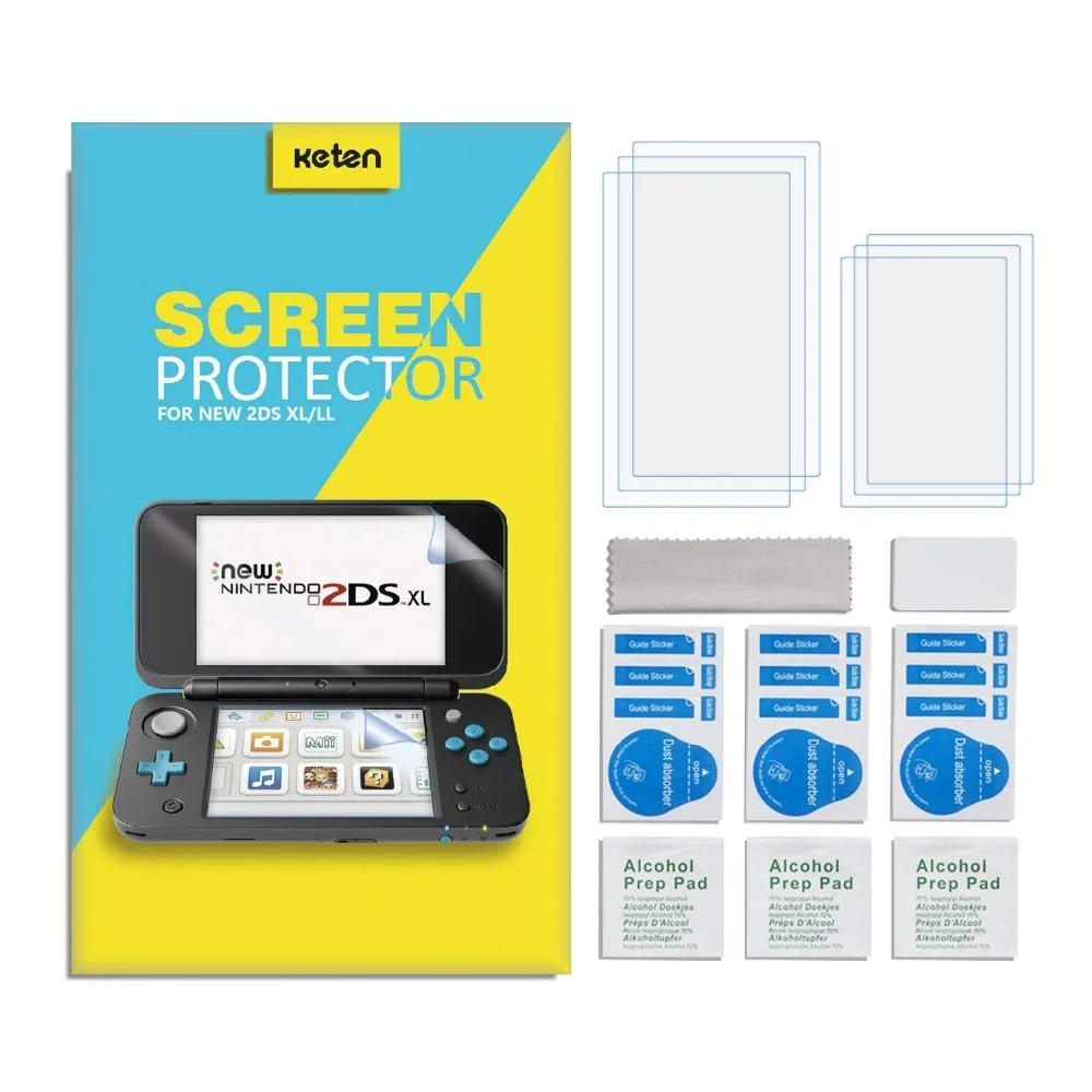 2 Pack Screen Protector for Nintend 2DS XL Game Console Ultra Clear Bubble Free/Anti-Scratch Sensitive-Touch Accessories | Электроника