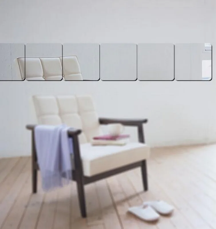 Золото/серебро 3 размера 3D квадратное зеркало наклейка на стену съемный домашний