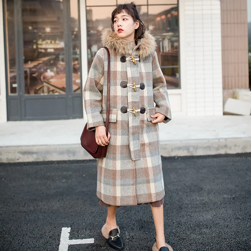 Женские куртки и пальто средней длины из шерсти смесей парка с воротником в