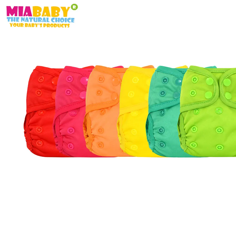 Miababy(6 шт./лот) тканевые подгузники для новорожденных, подходит для маленьких девочек Boy3-5k 'g, с двойным протектором, легко носить и стирать