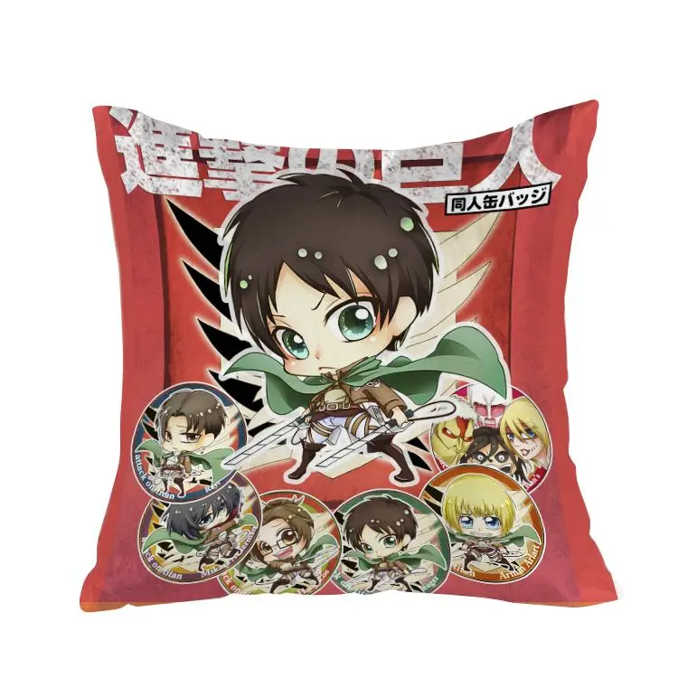 

New Chibi Shingeki no Kyojin Characters Anime Dakimakura Square Pillow Cover GZF299