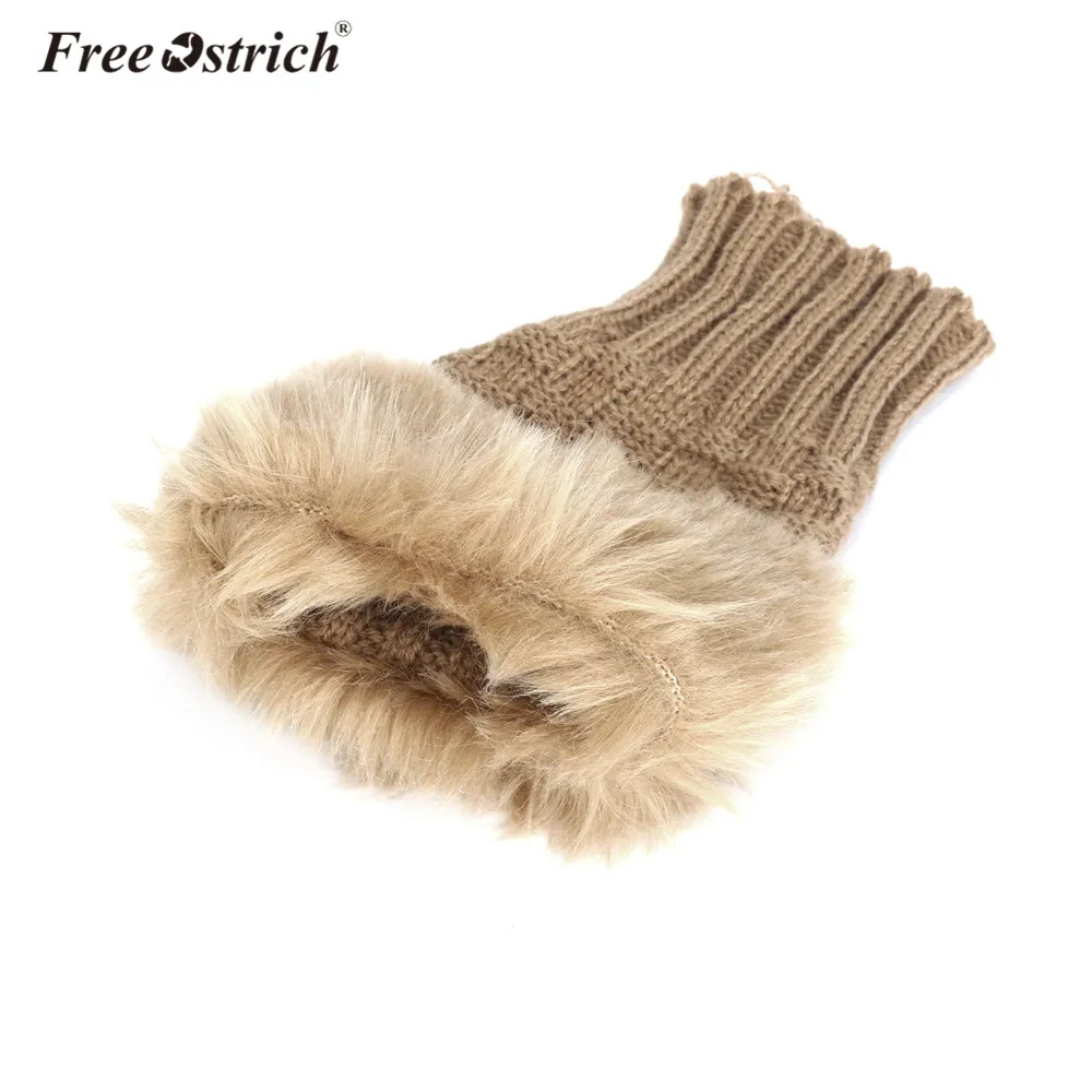 Перчатки Free Ostrich Для женщин зимние Обувь на теплом меху Перчатки Варежки Ганц Femme Девушка наручные с открытыми пальцами обувь на платформе из искусственного кроличьего A3120