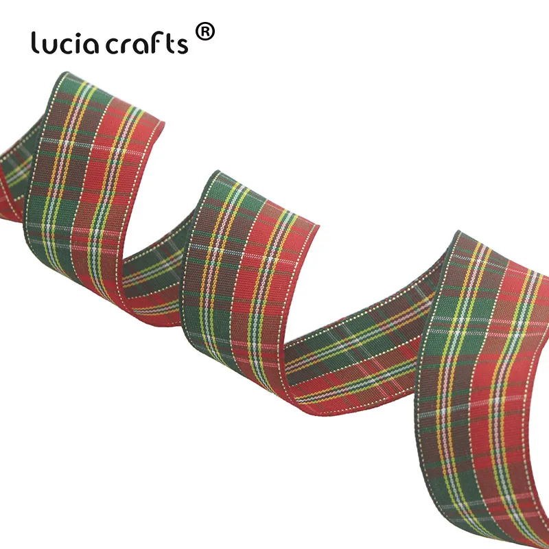 Лента Lucia Crafts оберточная лента для подарков с принтом в сеточку 10/15/25/40 мм головной