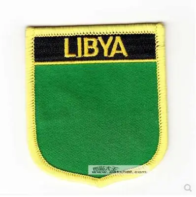 

Hot Sale ! Embroidery Patches National flag Emblem Patches Libya Flag Iron on 7X6CM NGQ1105