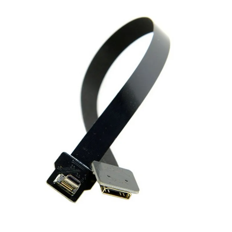 Поворотный плоский кабель 90 градусов FPV Micro HDMI совместимый штекер мини гнездо FPC