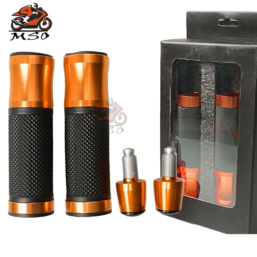 orange 1 set Универсальный мотоцикл рукоятка руля рука бар конец для Yamaha Fz6 R1 R3 R6 R15 R25 YZF R1 MT07 MT-09 Tmax 500 530 XJ6 MT07 - Цвет: orange 1 set