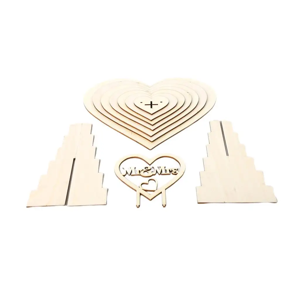 7 уровневая съемная деревянная подставка в форме сердца для шоколада кекса