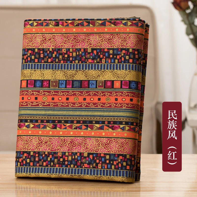 100x150см африканский стиль хлопково-леняная ткань винтажного дизайна для ручного шитья лоскутных изделий для сумок, платьев и одежды.