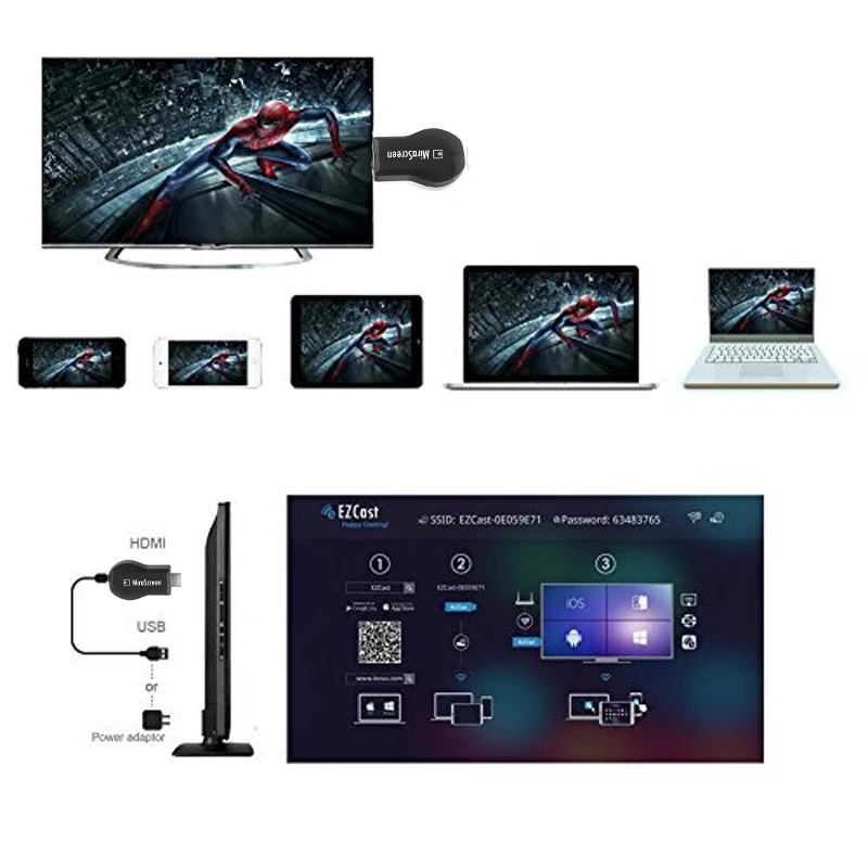Miracast WI-FI Дисплей Приемника 1080 P Беспроводной hdmi Dongle TV Stick для iPhone 5 5s 6 s Android