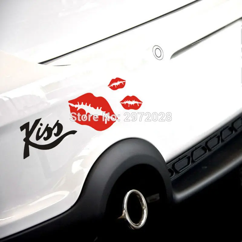 Фото Привлекательная наклейка с изображением поцелующихся губ креативная на