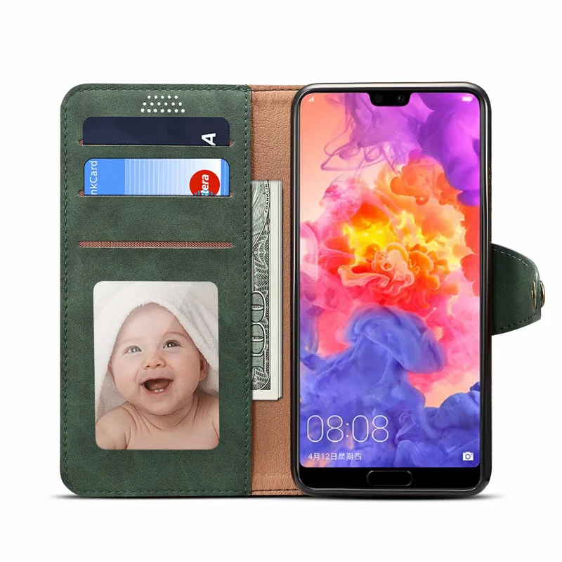 Винтажный чехол-кошелек для Huawei P20 Pro чехол с отделениями карт карманом денег