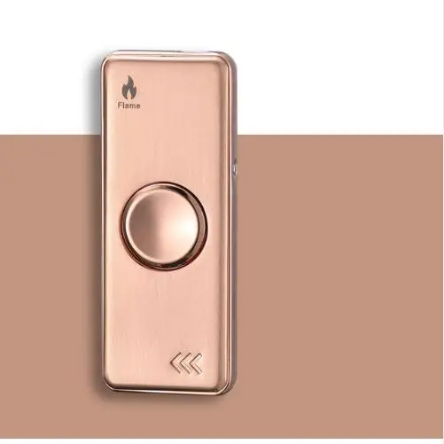 Spinner Зажигалка USB Вольфрам турбо зажигалка ветрозащитный USB Электронные Зажигалки 18 светодиодный моделей - Цвет: rose gold