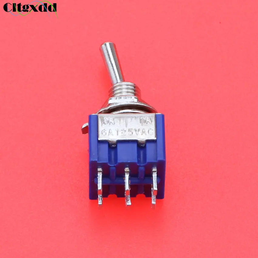 Cltgxdd 1Pcs MTS-202 Мини переключатель 6A 125V AC 6 Pin ON-ON 2 положения DPDT переключатель для переключения света и моторов.