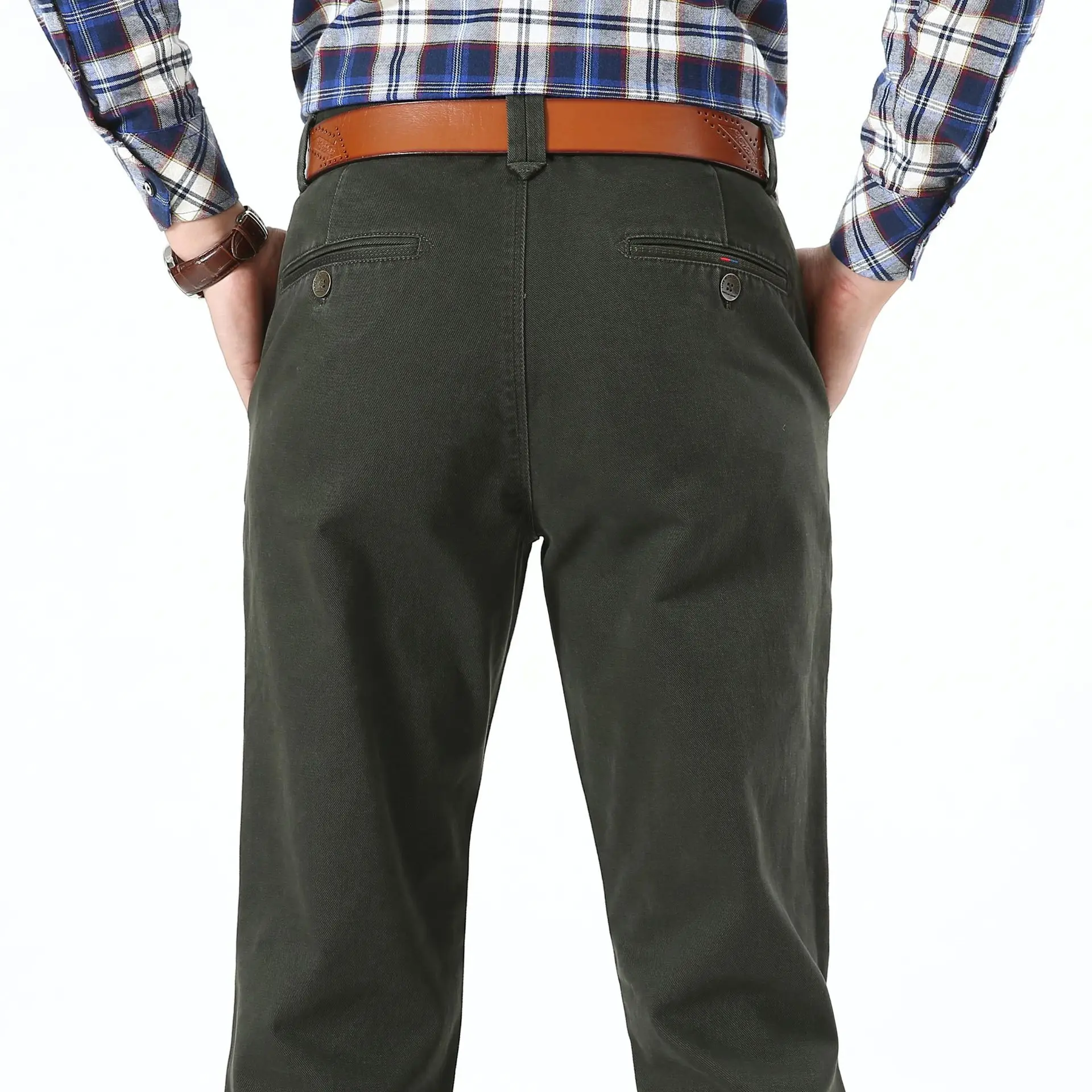 ICPANS мужские повседневные штаны хлопковые прямые Классический крой Pantalon Homme