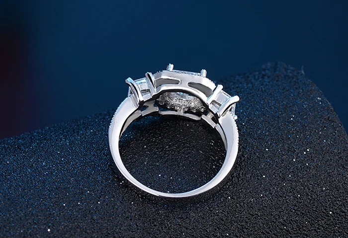 YINHED винтажное Женское Обручальное кольцо с тремя камнями 6 мм из стерлингового