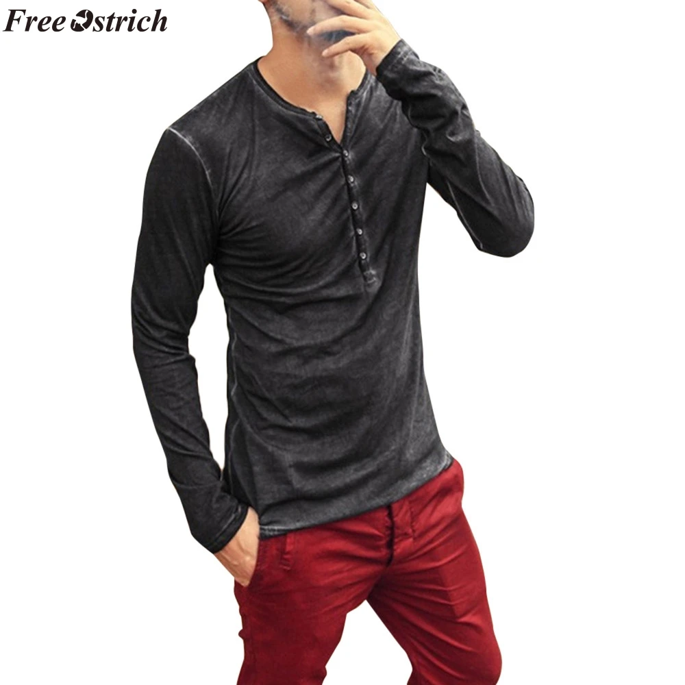 Бесплатная страуса винтажные мужские футболки с v образным вырезом весна осень