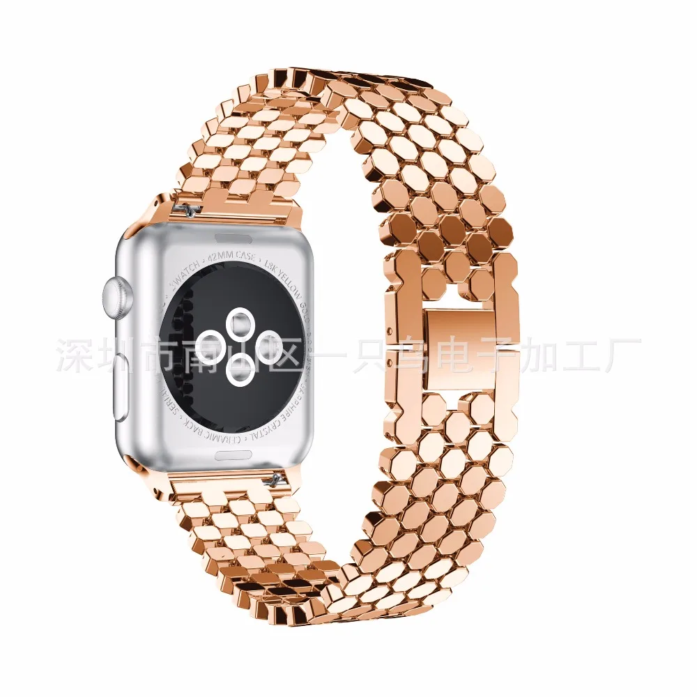 2018 для Apple Watch рыбья чешуя металл из нержавеющей стали iwatch браслет Sport 38 мм 42 серии 2