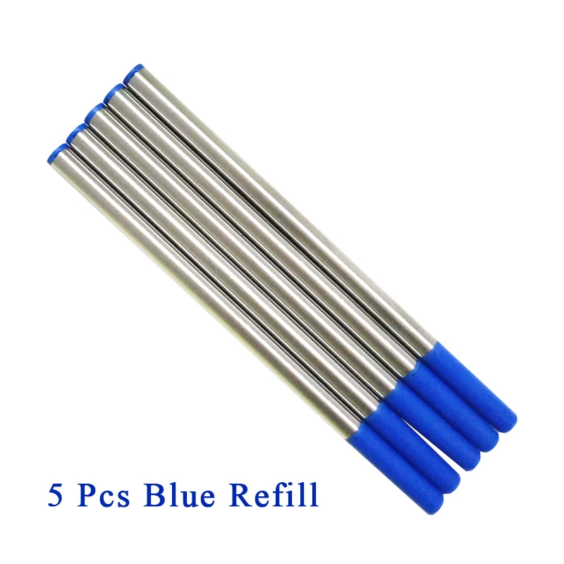 5Pcs Blue Refill JINHAO высококачественная Роскошная 0,7 мм Ручка-роллер, школьные и офисные принадлежности, металлическая шариковая ручка для студентов, канцелярские принадлежности, подарок - Цвет: 5Pcs Blue Refill
