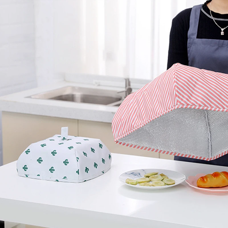 Новая Складная крышка для хранения продуктов, теплая овощная крышка, контейнер из алюминиевой фольги, посуда, теплоизоляция для кухонных гаджетов CF842