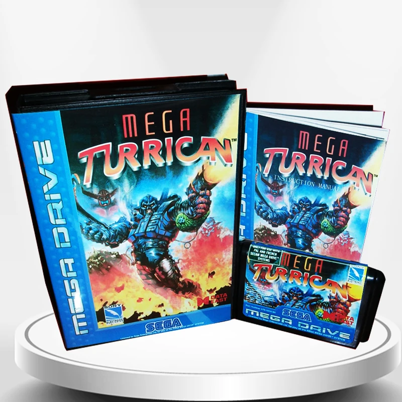 Mega Turrican Европейская крышка с коробкой и руководством для MD MegaDrive Genesis