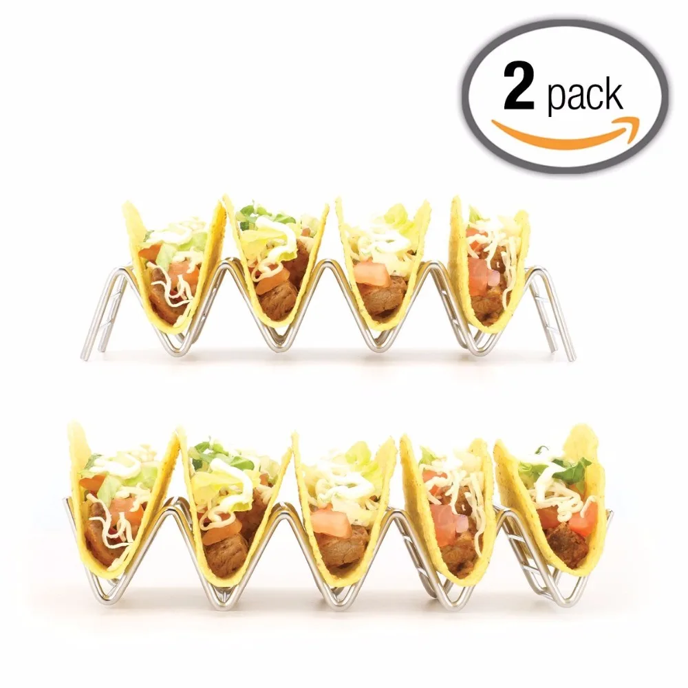 2 шт. кухонная подставка из нержавеющей стали Taco мексиканская для еды ракушки