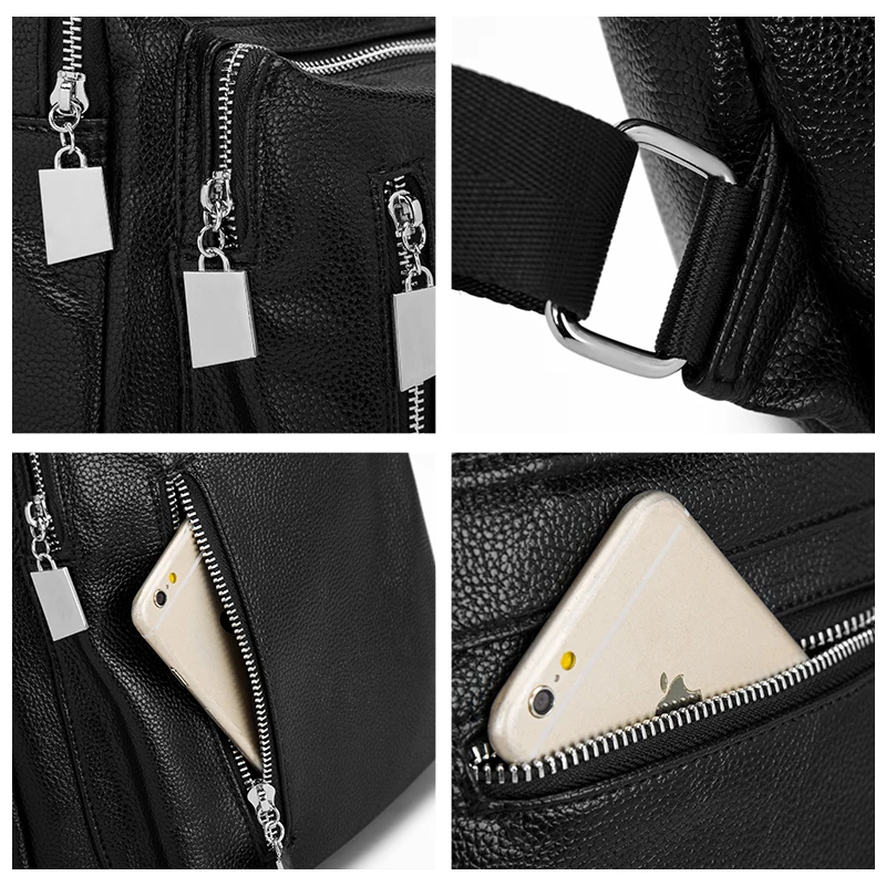 QIJI Brand Backpack Genuine Leather For Women School Student Teenage Girl Escolar Bolsa Mochila Rucksack | Багаж и сумки