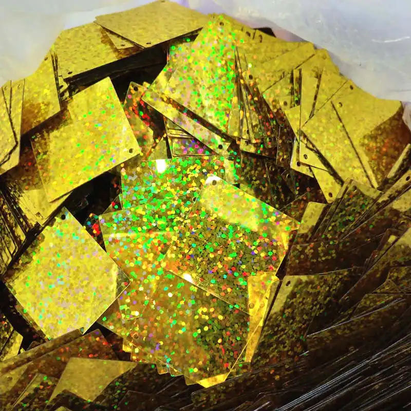 30x30 Laser Gold 100 шт свободные плоской Блестки для рукоделий шторы «сделай сам» Аксессуары Свадебные украшения Свободные блестка - Цвет: 30x30 Laser Gold