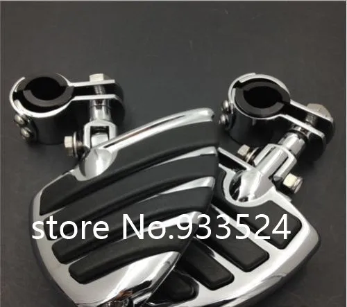 Wing Footpegs Footrest Male Mount Clamps for Harley Sportster Hond GoldWing GL1800 Suzuki Boulevard Yamaha XV250 Kawasaki VN1500|suzuki