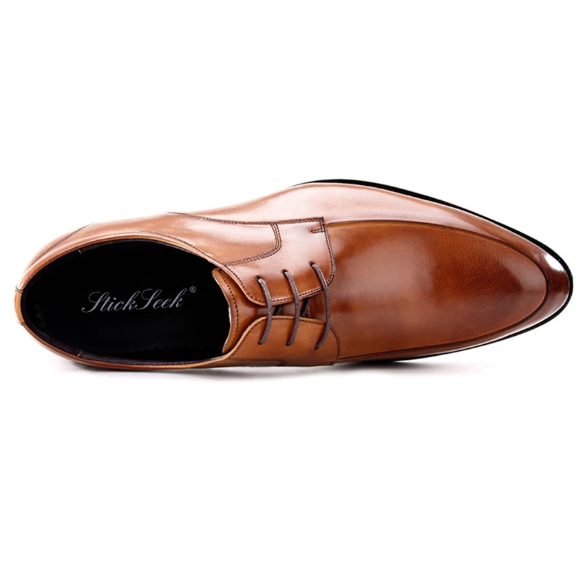 New Classic Genuine Cow Leather Formal Dress Men's Derby Shoes Banquet Welted Wedding Basic Laces Footwear For Gentleman SK131 | Обувь