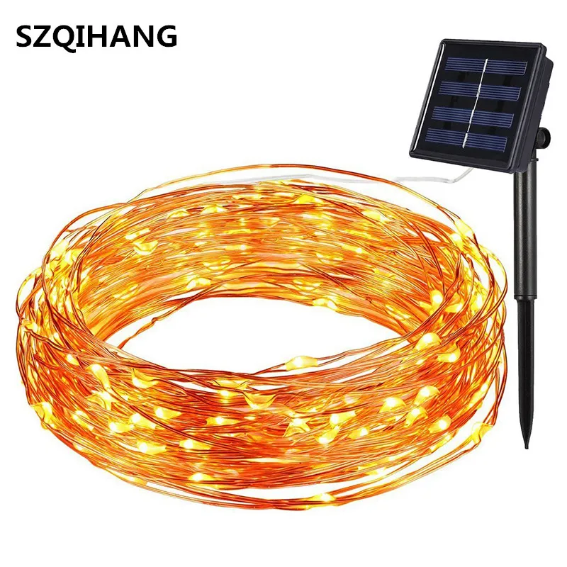 

12M 22M Solar Power Outdoor lights LED Garden Lawn lamp Fairy Copper Wire LED String Decorative Holiday Wedding Party Christmas