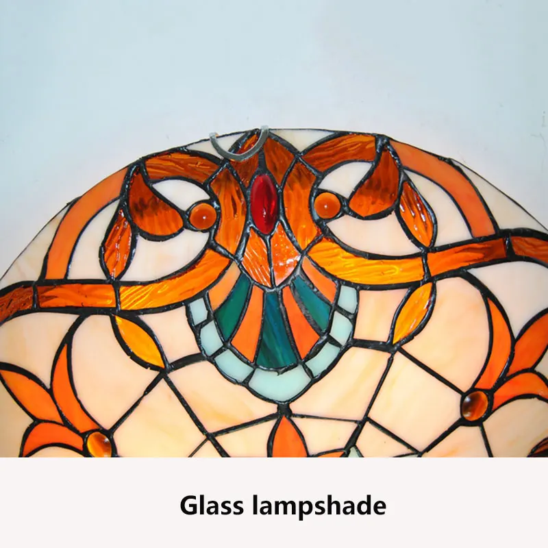 Барочный стеклянный потолочный светильник Тиффани в средиземноморском стиле